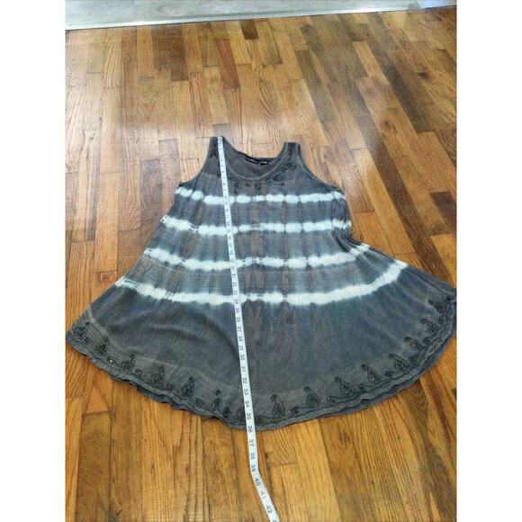 Zuriet Beaded Grey & White Tunic/Cover Up/Mini Dress Free Size - Picture 12 of 16